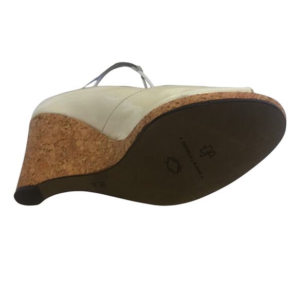 Donald Pliner White Patent Leather Wedge Shoe New Peep Toe Platform $235 NIB - Picture 4 of 5